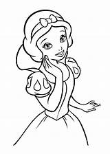 Coloring Pages Princess Snow Disney Clipart Kids Girl Library Clip sketch template
