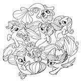 Pony Coloring Little Pages Mermaid sketch template