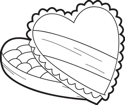 valentines day chocolates coloring page valentines day coloring page