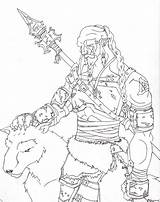 Orc Coloring Warcraft Hunter Drawings Deviantart 61kb sketch template