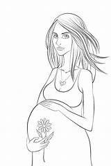 Coloring Pregnant Pages Woman Pregnancy Mom Baby Hand 30seconds Flower Printables Dress Print Showers Great Outline Tip sketch template