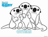 Dory Coloring Finding Pages Otters Simple Kids Print sketch template