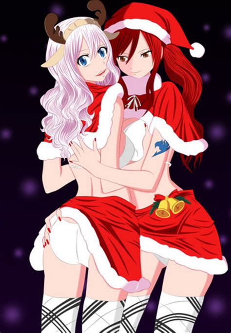 sexy hot anime and characters images sexy erza x mira merry christmas hd wallpaper and