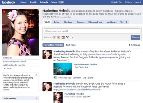 created marketing melodies facebook page marketing melodie