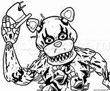 Freddy Fnaf Coloring Nightmare Pages Fazbear Five Nights Draw Visit Bear sketch template