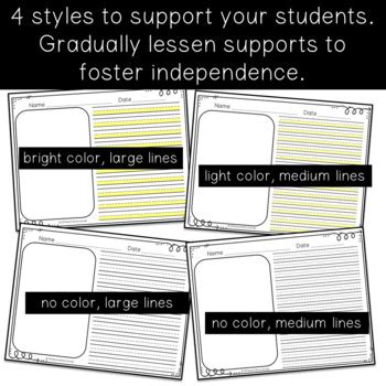 highlighted writing paper  differentiation corner tpt