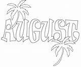 August Coloring Pages Printable Preschoolers Color Kids Sheets Adults Freecoloring Colouring Beach sketch template