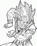 Coloring Super Saiyan Pages Goku Popular sketch template