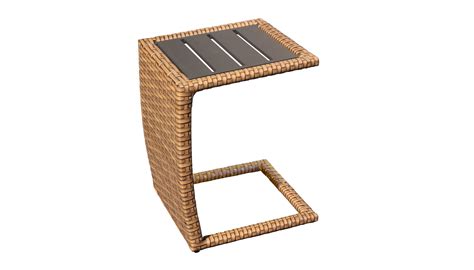 brown wicker side table outdoor patio side table