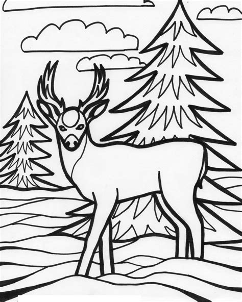 printable coloring pages deer  calendar printable