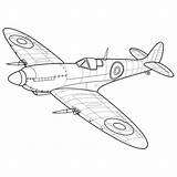 Spitfire Plane Supermarine Fiverr Fighter Haritha Kh Wwii Sketching Lineart sketch template