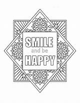Coloring Pages Quotes Quote Inspirational Adult Inspiring Happy Printable Colouring Adults Kids Sheets Smile Sayings Pdf Print Fun Getdrawings Bubble sketch template