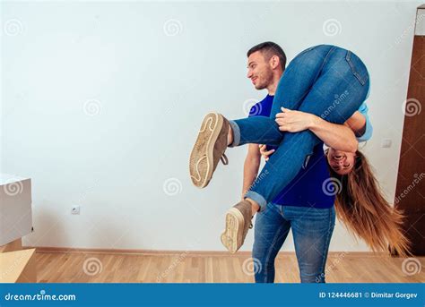 Young Man Carrying His Girlfriend On His Shoulder Stock Image Image