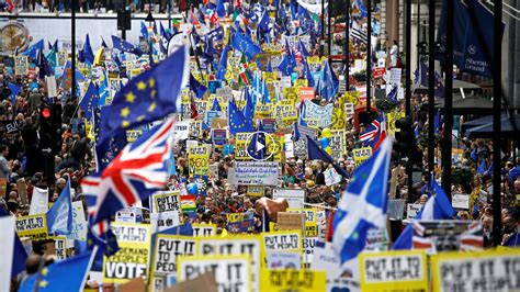 large anti brexit protest  london   york times