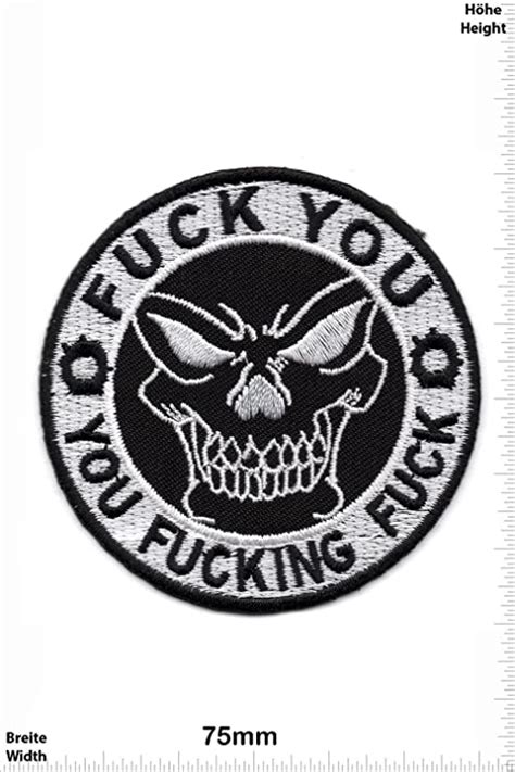 patch fuck you you fucking fuck skull biker