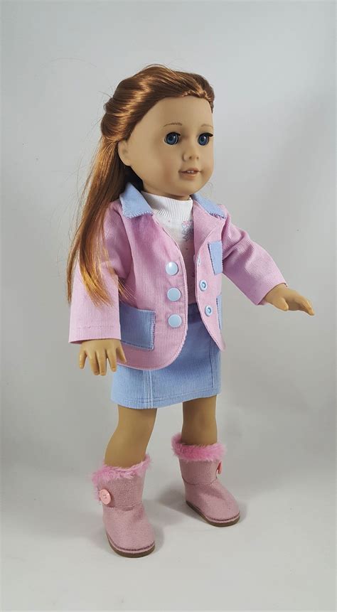 Pink And Blue Corduroy Jacket With Blue Skirt Or Pink Pants Made Etsy