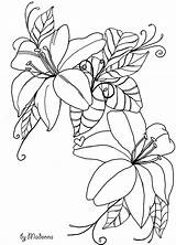 Flowers Line Drawing Flower Drawings Coloring Bunch Clip Outlines Bouquet Pages Floral Sketches Colouring Draw Designs Sketch Pattern Embroidery Patterns sketch template