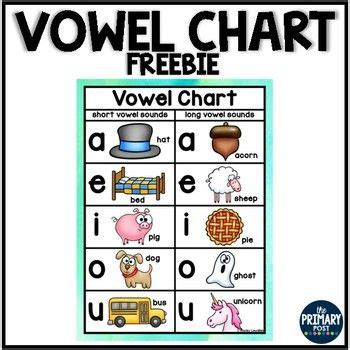 vowel chart freebie digraphs chart vowel chart phonics chart