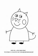 Candy Cat Coloring Peppa Pig Pages Print sketch template