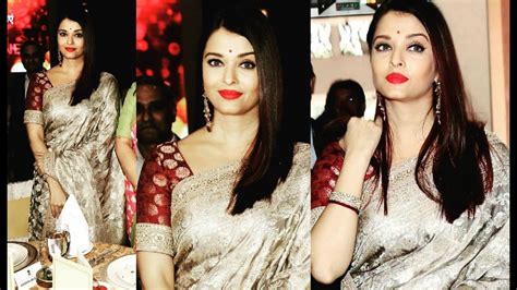 aishwarya rai hot in saree at first ladies event youtube