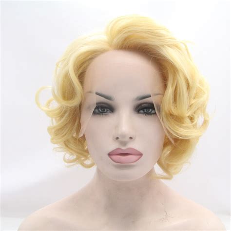 High Quality Marilyn Monroe Style Blonde Short Wave Wigs Synthetic Lace