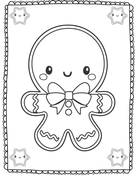 printable gingerbread man coloring page instant