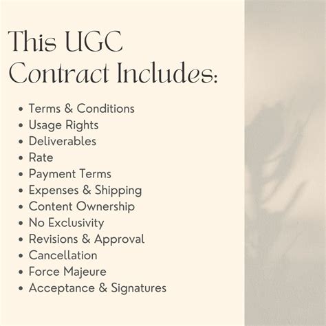 ugc creator contract template ugc template ugc contract etsy canada
