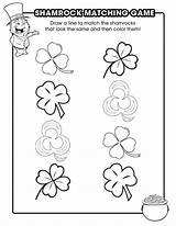 Matching Shamrock Coloring St Pages Games Printable Drawing Game Shamrocks Preschool Patrick Toddlers Worksheets Print Activities Kids Match Sonic Clipart sketch template