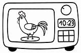 Coloring Microwave Chickens sketch template