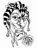 Jester Payasos Diabolicos Getdrawings Diabólicos Evil Skull Imágenes Gangster Clowns sketch template