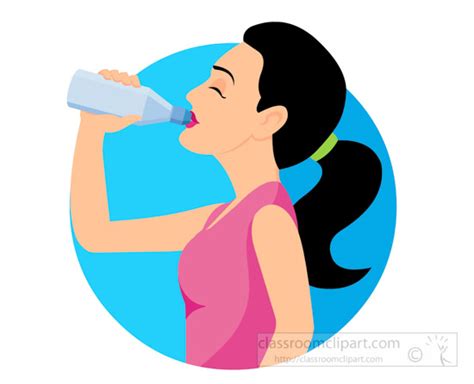 Fitness And Exercise Sporty Woman Drinking Water Clipart