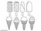 Ice Cream Coloring Pages Summer Cone Fun Printable Kids Colouring Print Colorings Adults Color Choose Board sketch template