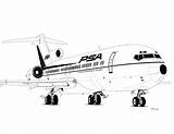 Boeing Airlines Southwest 727 Avion Psa Aviones sketch template