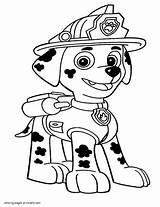 Patrol Paw Marshall Coloring Pages Printable Kids Print Puppy Drawing Book Coloriage Cartoon Sheets Patrouille Characters Dessin Da Skye Pat sketch template
