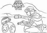 Coloring Rey Pages Bb Force Awakens Wars Star Bb8 Printable Kylo Ren Episode Vii Color Darth Vader Drawing Sheets Dot sketch template