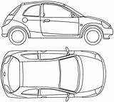 Ka Ford Blueprints 2008 Outline Hatchback Source sketch template