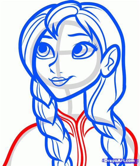 How To Draw Anna Anna From Frozen Step By Step Disney
