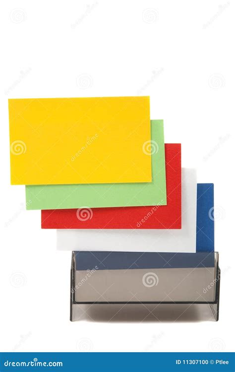 colorful blank  cards   box stock photo image