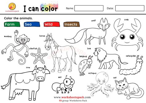 printable animals coloring pages worksheetspack