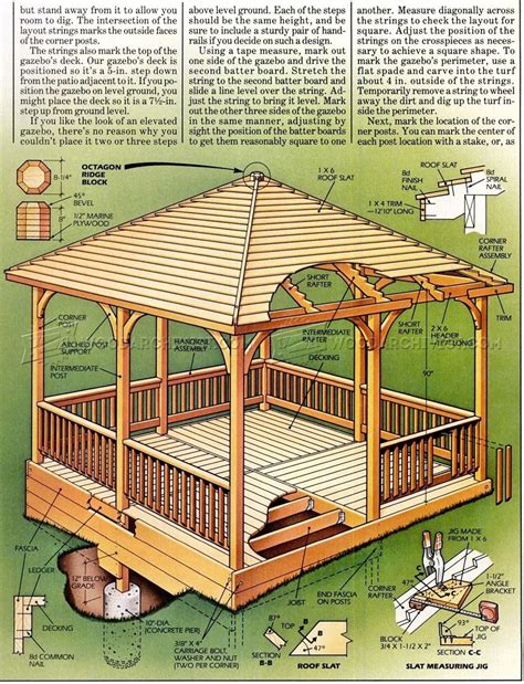 wooden gazebo plans woodarchivist