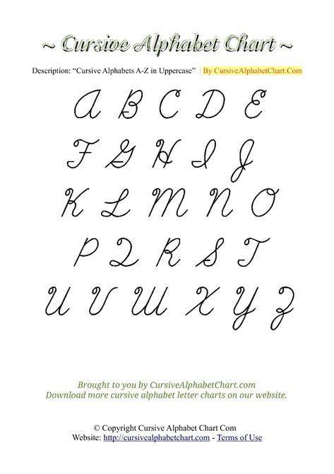 cursive alphabet chart cursive alphabet chart handwriting styles