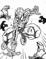 Spiderman Coloring Pages Kids Colouring Spider Man Printable Fighting Drawing Cartoon Color Sheets Books Print Getdrawings Template Superheroes Ultimate Amazing sketch template
