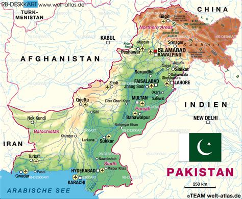 map  pakistan country welt atlasde