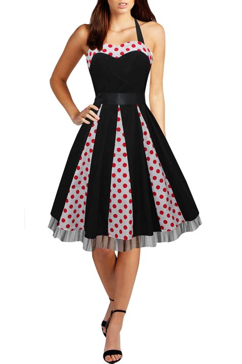 ivy 50s polkadot panel print pinup vintage style swing rockabilly