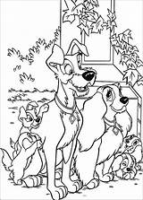 Coloring Pages Tramp Lady Puppy sketch template