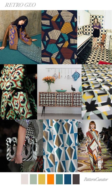 trends pattern curator retro geo ss 2018 fashion vignette mood board moda