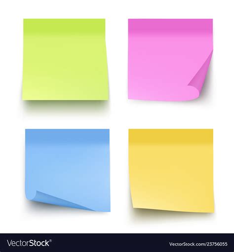 sticky colored notes post note paper royalty  vector