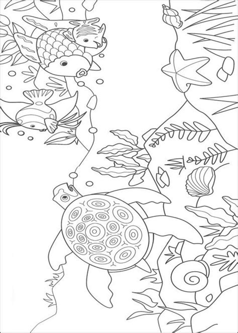 coloring pages rainbow fish printable  kids adults