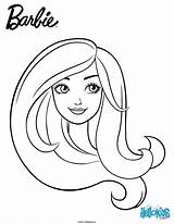 Barbie Coloring Pages Portrait Color Beautiful Drawing Line Drawings Kids Hellokids Simple sketch template