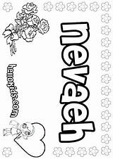 Nevaeh Coloring Pages Name Color Printable Names Sheets Girls Print Baby Girl Kids Choose Board Online sketch template